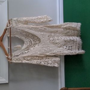 Bohemian crochet style swim cover up